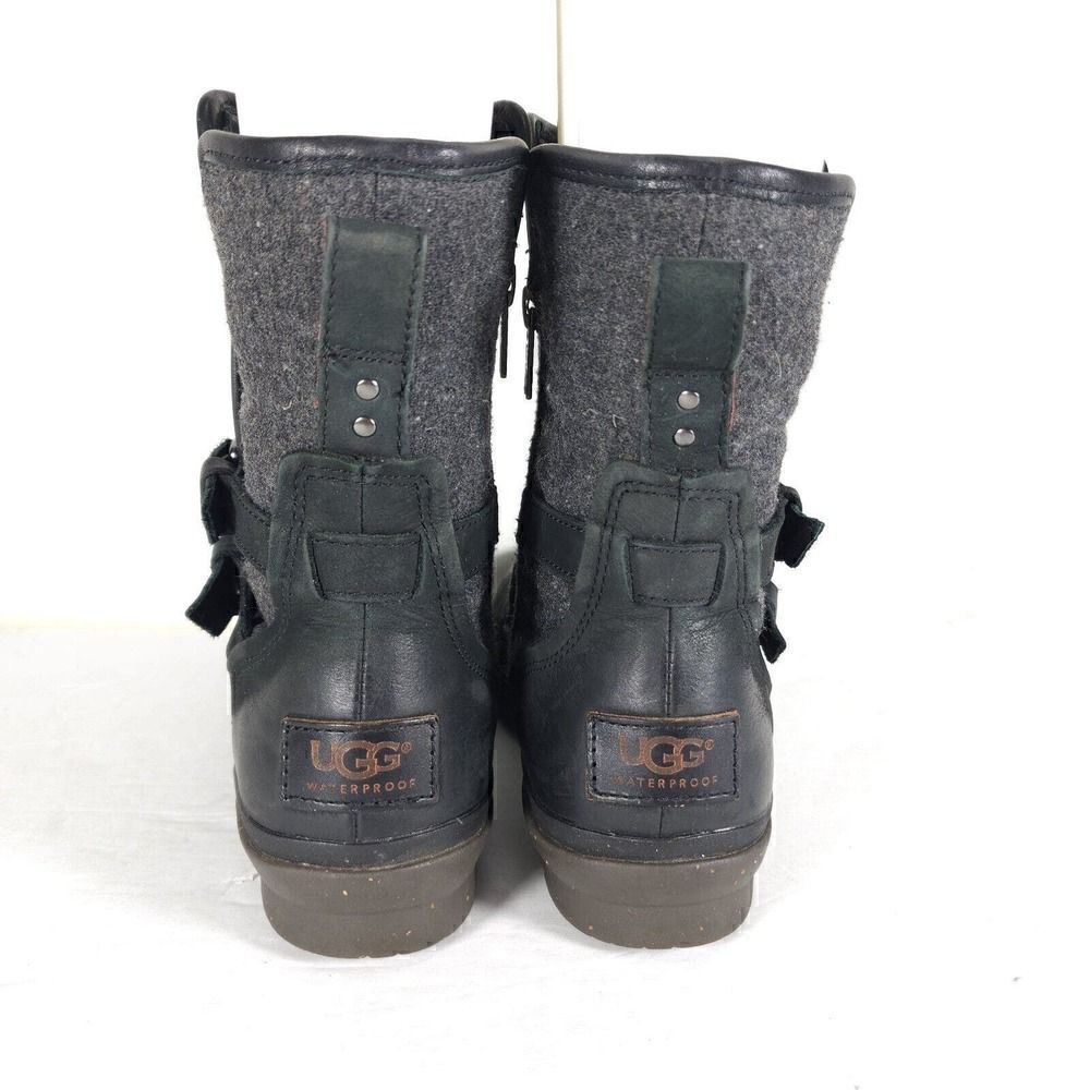 UGG Women's Robbie US 7 Waterproof Side Zip Black Buckle winter Boots - Picture 11 of 12